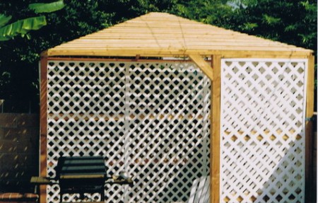 Gazebo with vinyl lattice