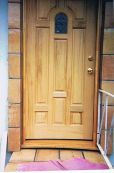 Oak exterior door/W saddle